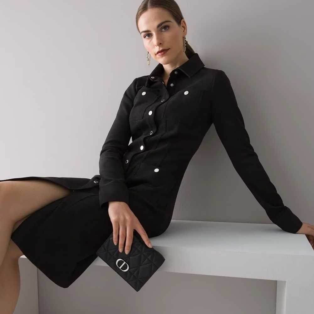 White House Black Market Vegan Suede Shirtdress Size 6 NWT